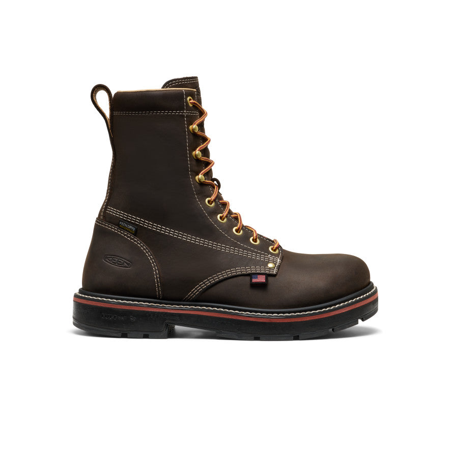 Men's Liberty 8" Waterproof 90° Heel Boot (Carbon Toe) | Coffee Bean/Black