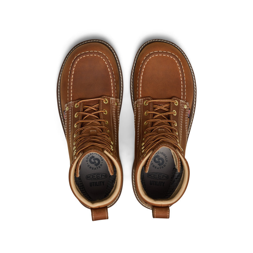 Men's Liberty 8" Waterproof Boot (Soft Toe) | Leather Brown/Birch