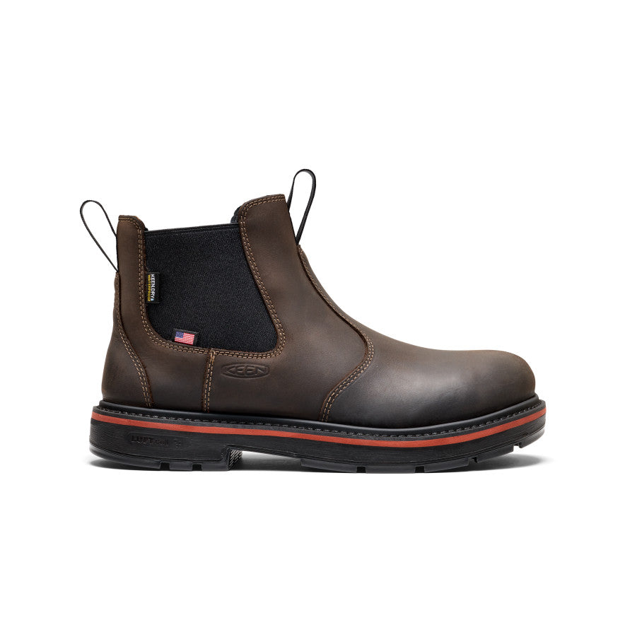 Men's Liberty Chelsea 90° Heel Waterproof Work Boot (Carbon Toe) | Coffee Bean/Black