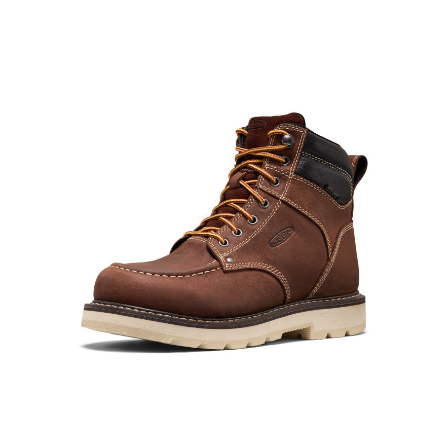 Men's Cincinnati 6" Waterproof 90° Heel Boot (Soft Toe) | Tuscan Red/Sandshell