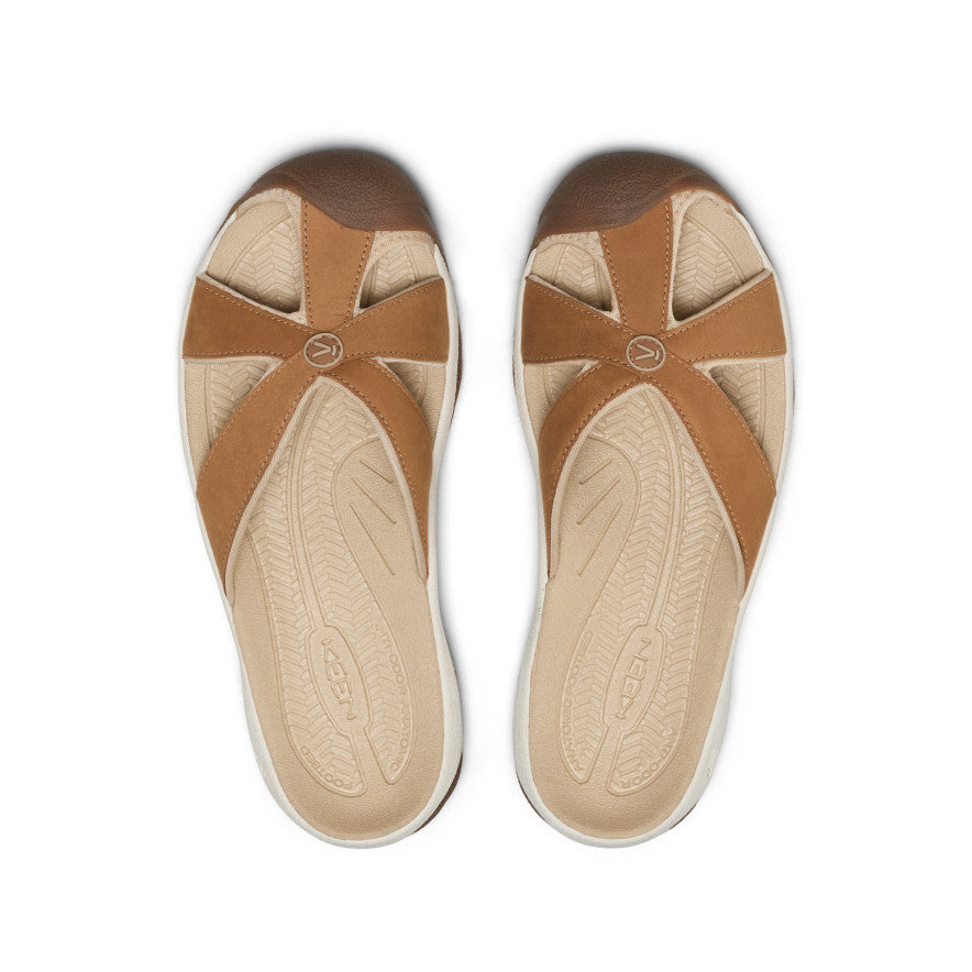 Women's Bali Leather Slide Sandal | Chipmunk/Birch