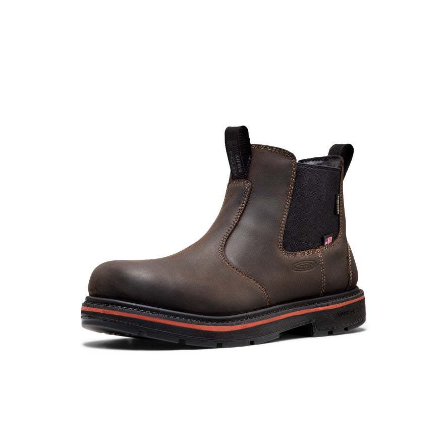 Men's Liberty Chelsea 90° Heel Waterproof Work Boot (Carbon Toe) | Coffee Bean/Black