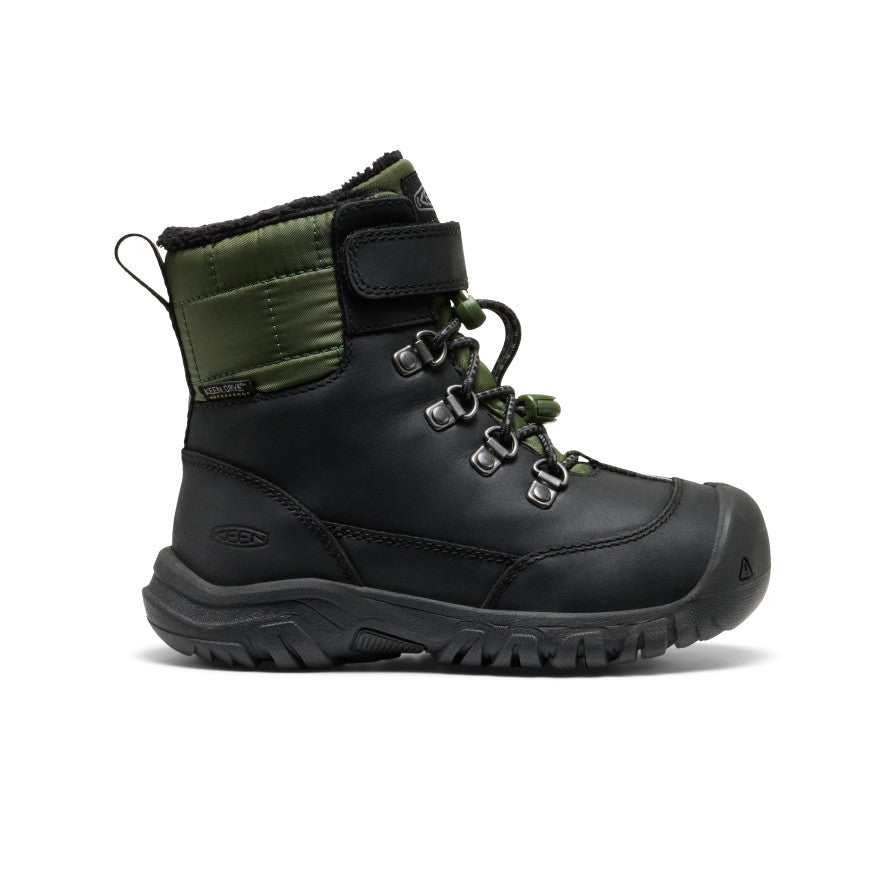Little Kids' Kanibou Waterproof Winter Boot | Black/Bronze Green