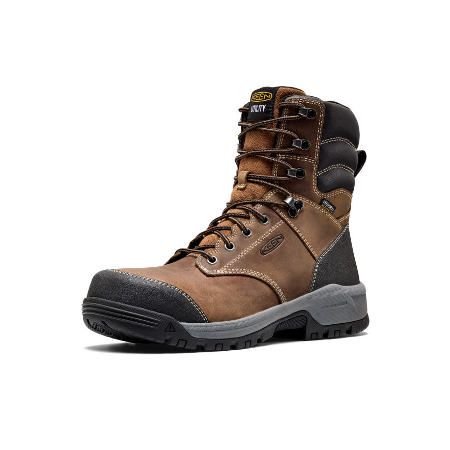 Men's Evanston 8" Waterproof Work Boot (Carbon Toe) | Bison/Black
