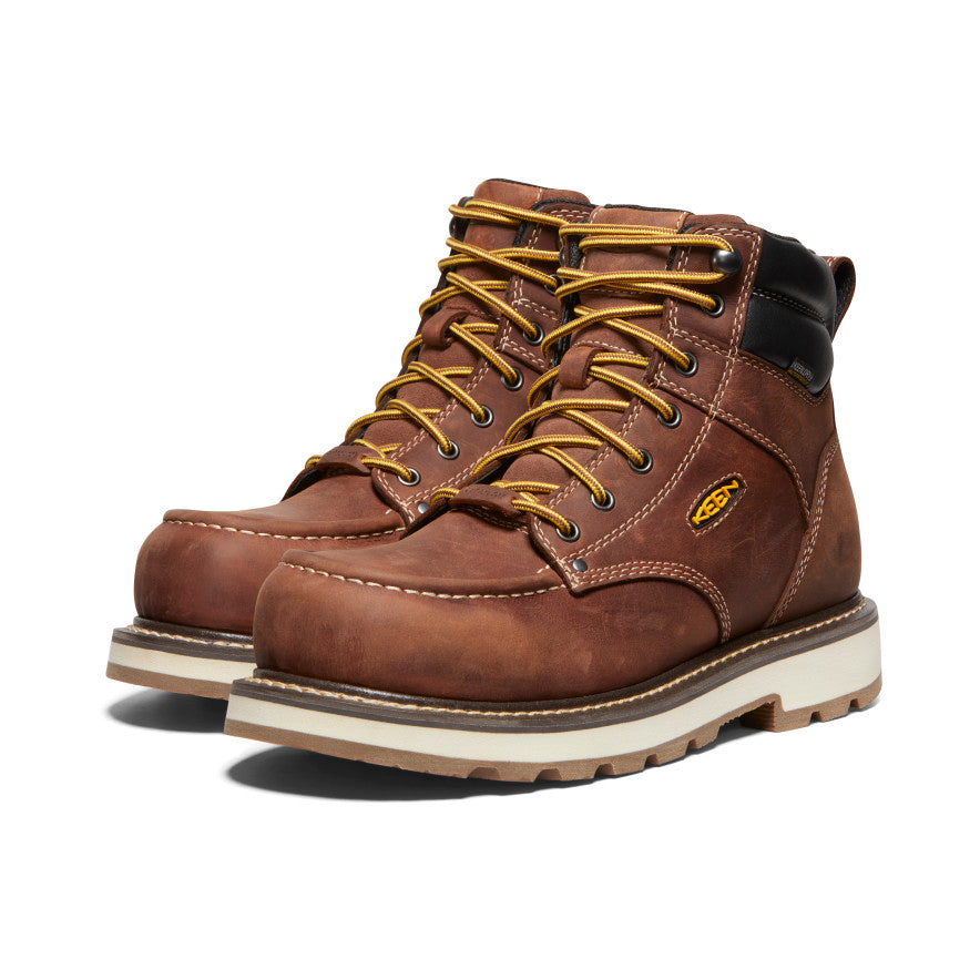 Men's Cincinnati 6" Waterproof 90° Heel Boot (Carbon Toe) | Tuscan Red/Sandshell