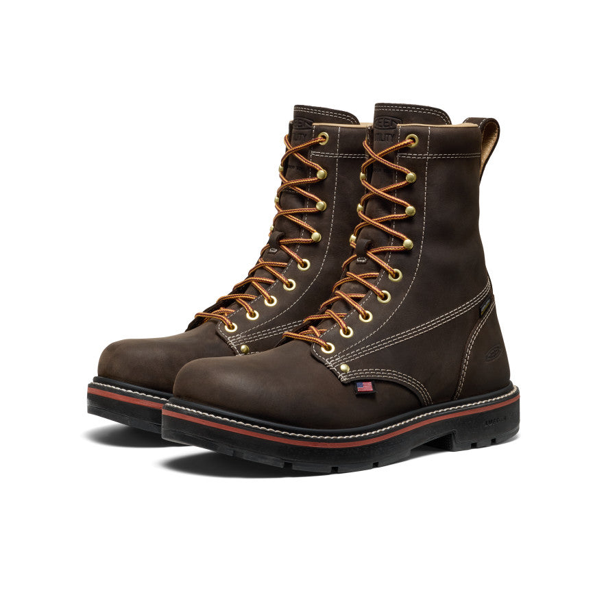 Men's Liberty 8" Waterproof 90° Heel Boot (Carbon Toe) | Coffee Bean/Black