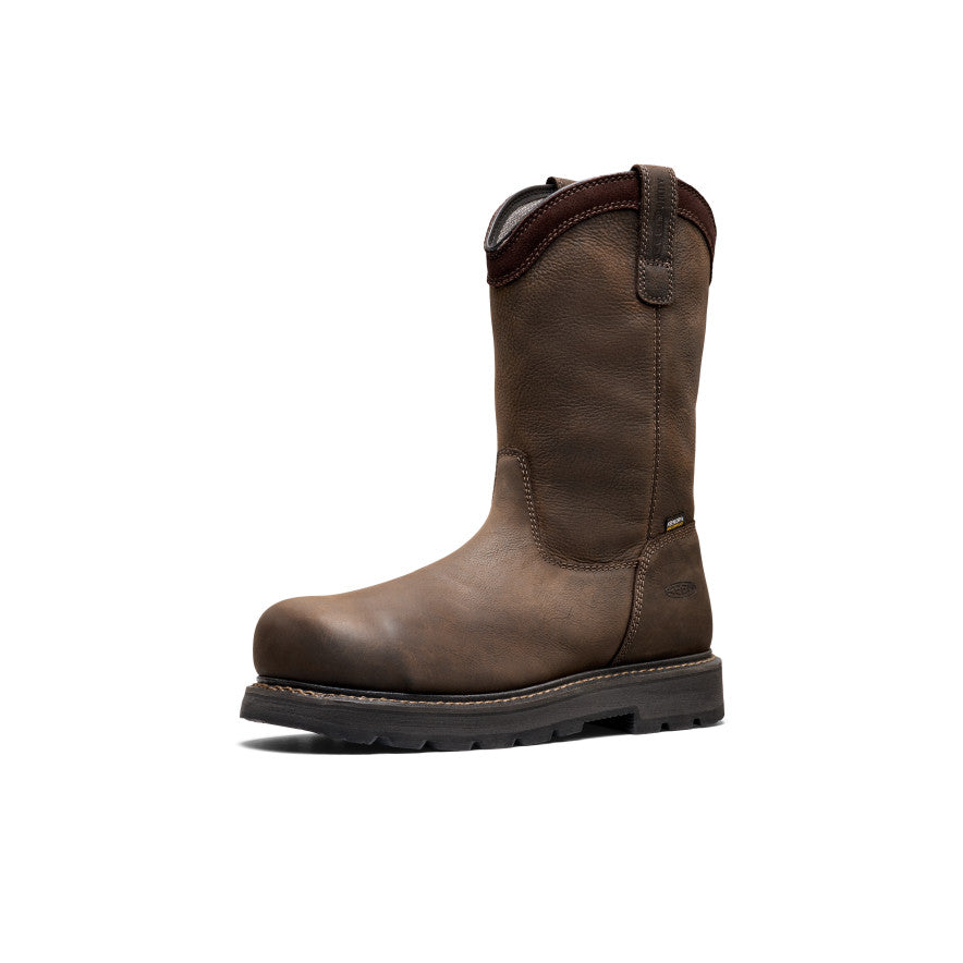 Men's Cincinnati Pull-On 90° Heel Waterproof Work Boot (Carbon Toe) | Chocolate Brown/Black