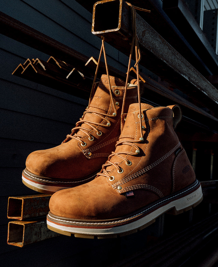 Men's Liberty 6" Waterproof 90° Heel Boot (Carbon Toe) | Bombay Brown/Gum