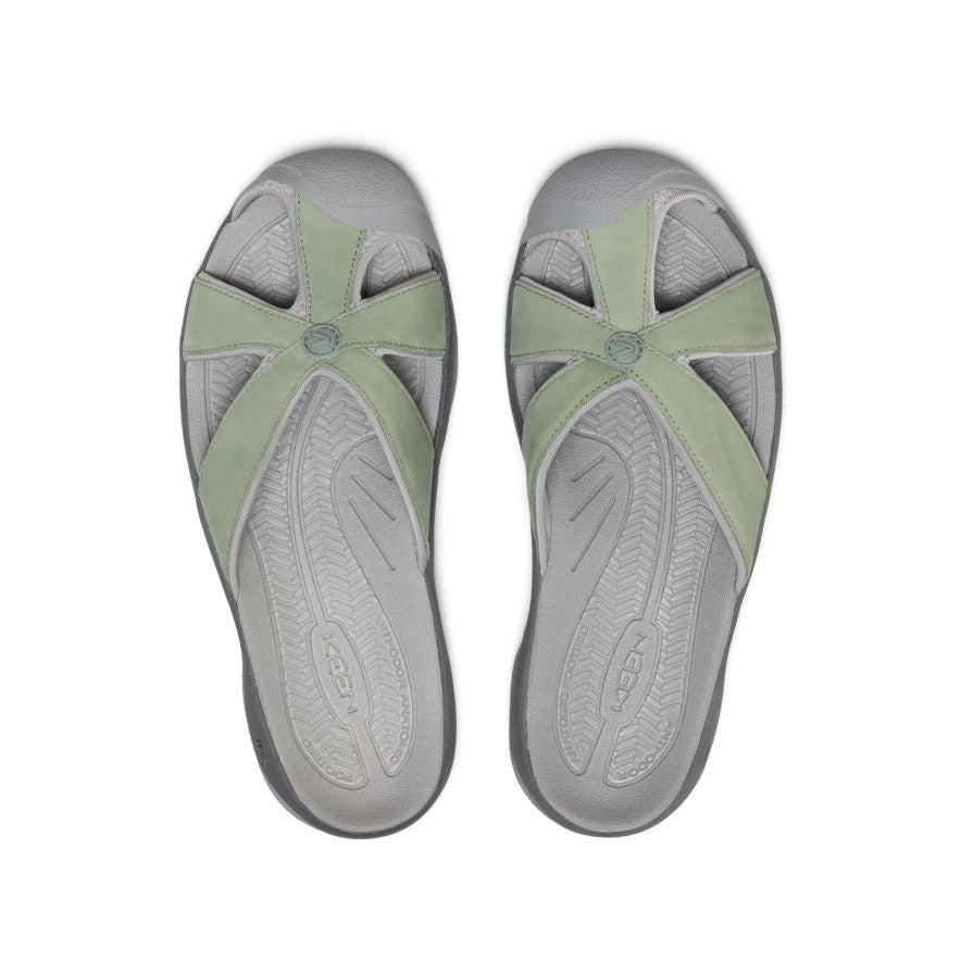 Women's Bali Leather Slide Sandal | Lily Pad/Steel Grey