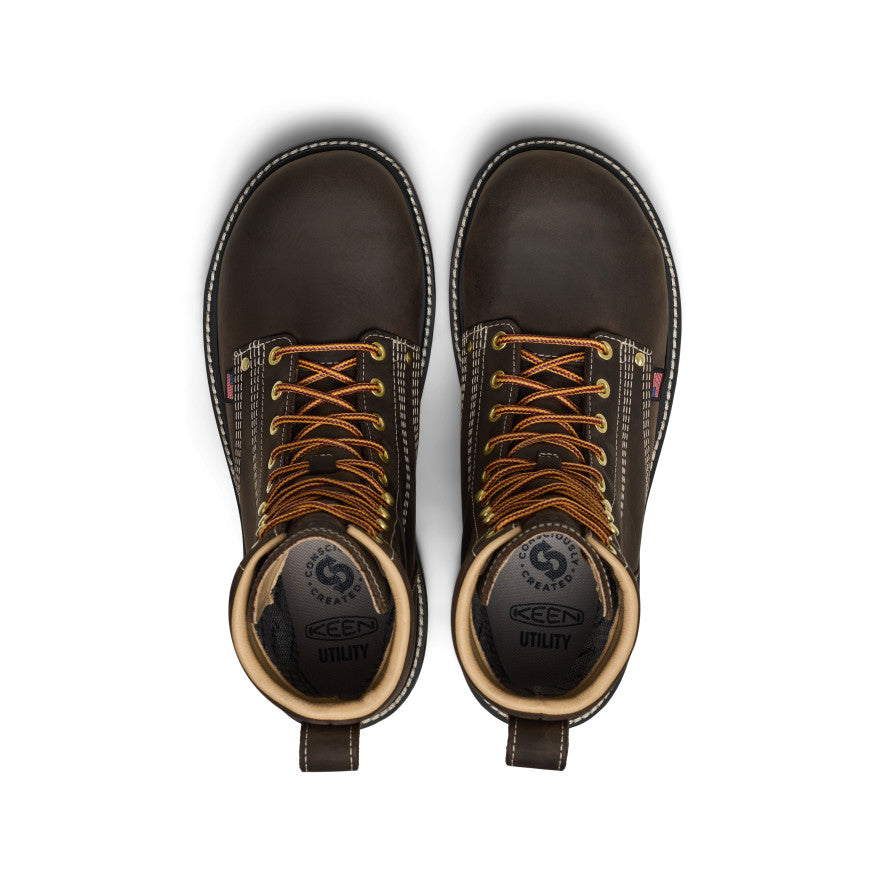Men's Liberty 8" Waterproof 90° Heel Boot (Carbon Toe) | Coffee Bean/Black