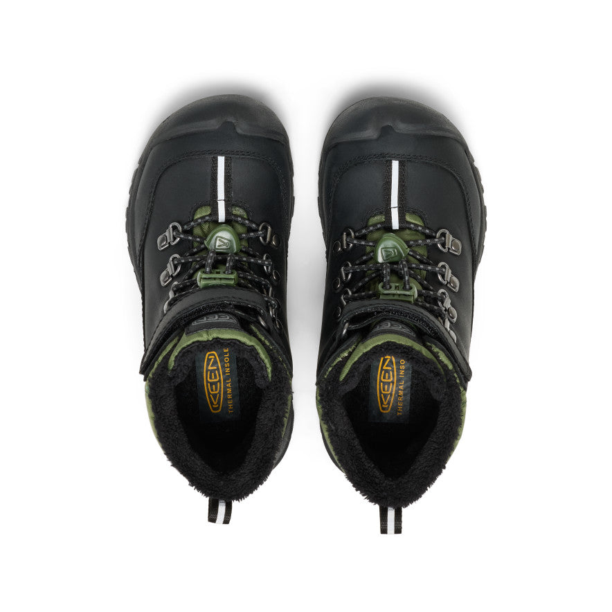 Little Kids' Kanibou Waterproof Winter Boot | Black/Bronze Green