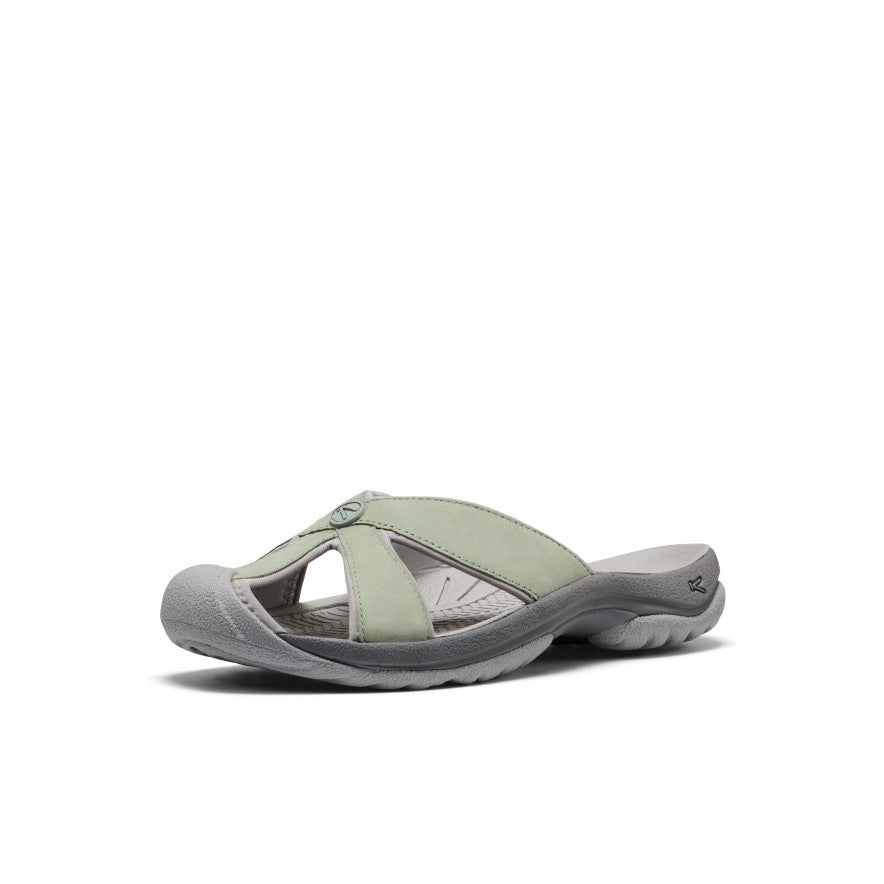 Women's Bali Leather Slide Sandal | Lily Pad/Steel Grey