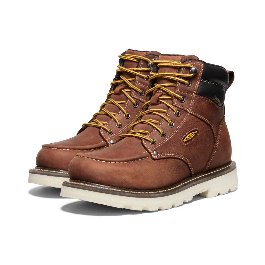 Men's Cincinnati 6" Waterproof 90° Heel Boot (Soft Toe) | Tuscan Red/Sandshell