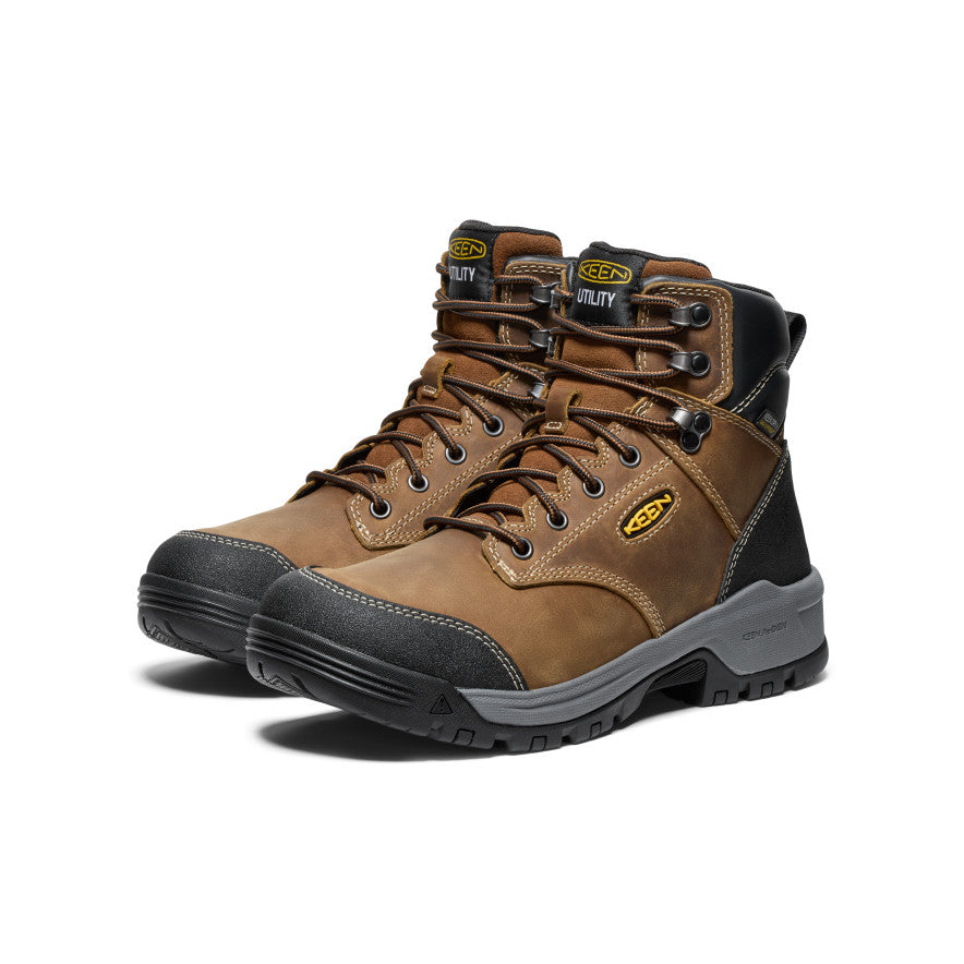 Men's Evanston 6" Waterproof Boot (Soft Toe) | Bison/Black