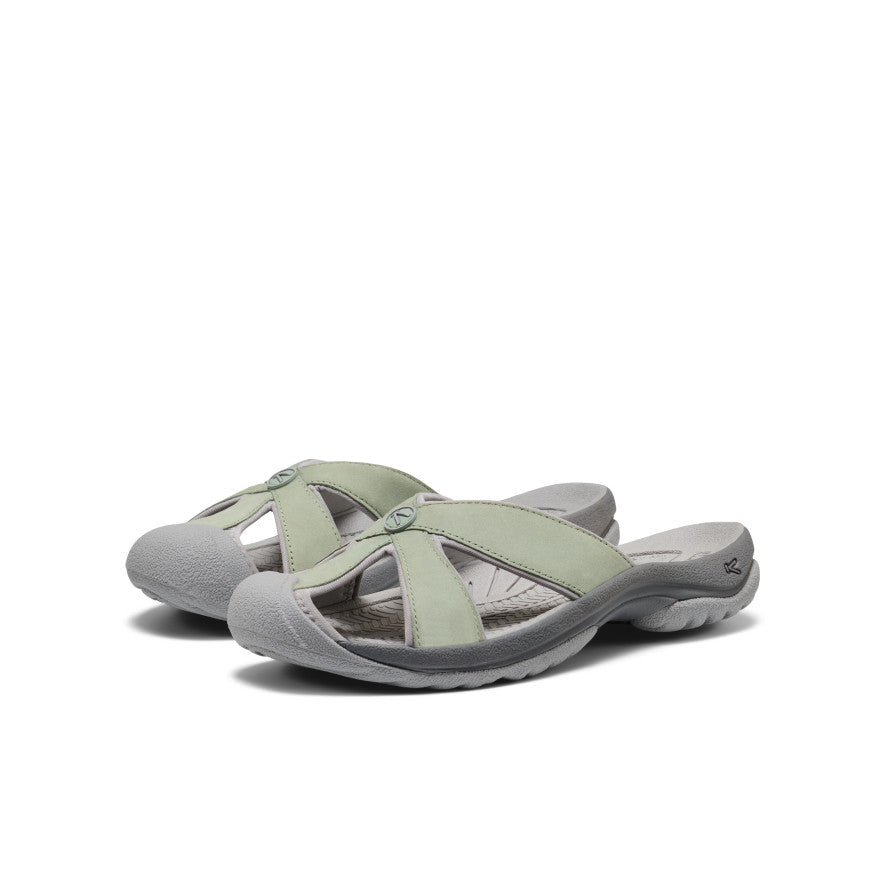 Women's Bali Leather Slide Sandal  |  Lily Pad/Steel Grey