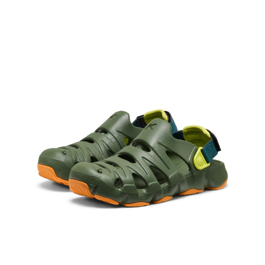 Big Kids' HyperFLT Clog  |  Bronze Green/Orange Peel