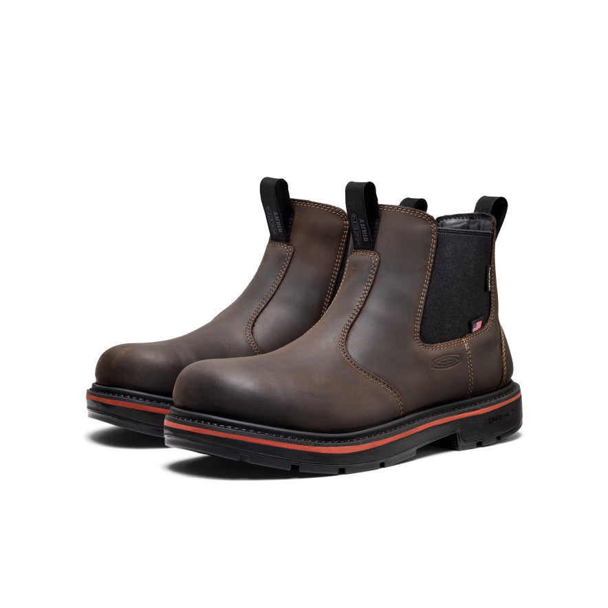 Men's Liberty Chelsea 90° Heel Waterproof Work Boot (Carbon Toe)  |  Coffee Bean/Black