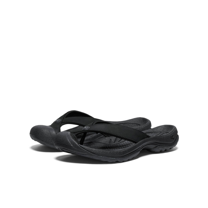 Women's Waimea Leather Flip-Flop  |  Black/Black