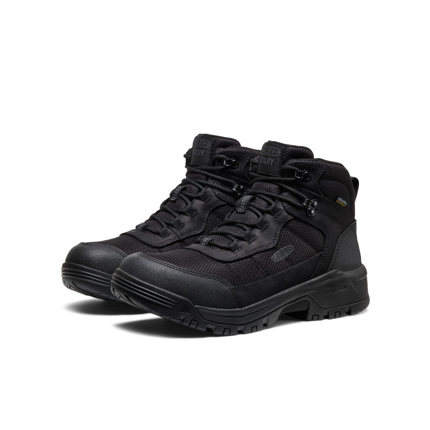 Men's Skokie Waterproof Work Boot (Soft Toe)  |  Black/Black