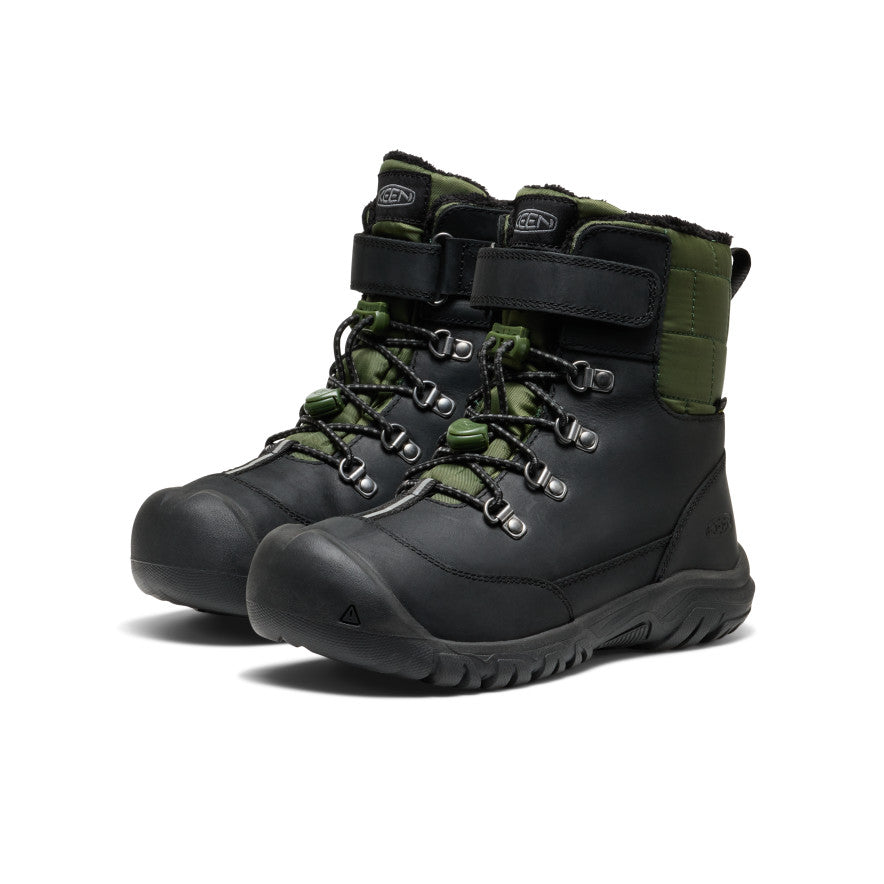 Big Kids' Kanibou Waterproof Winter Boot  |  Black/Bronze Green