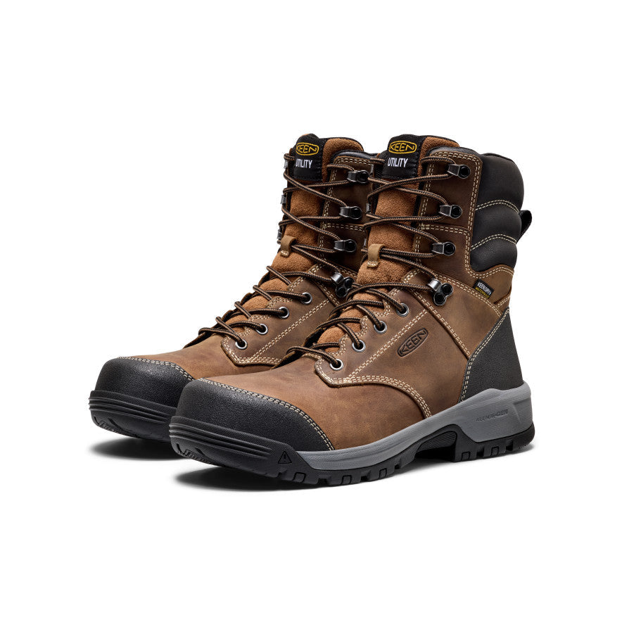 Men's Evanston 8" Waterproof Work Boot (Carbon Toe)  |  Bison/Black
