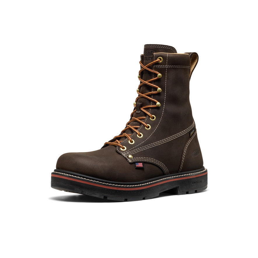 Men's Liberty 8" Waterproof 90° Heel Boot (Carbon Toe)  |  Coffee Bean/Black