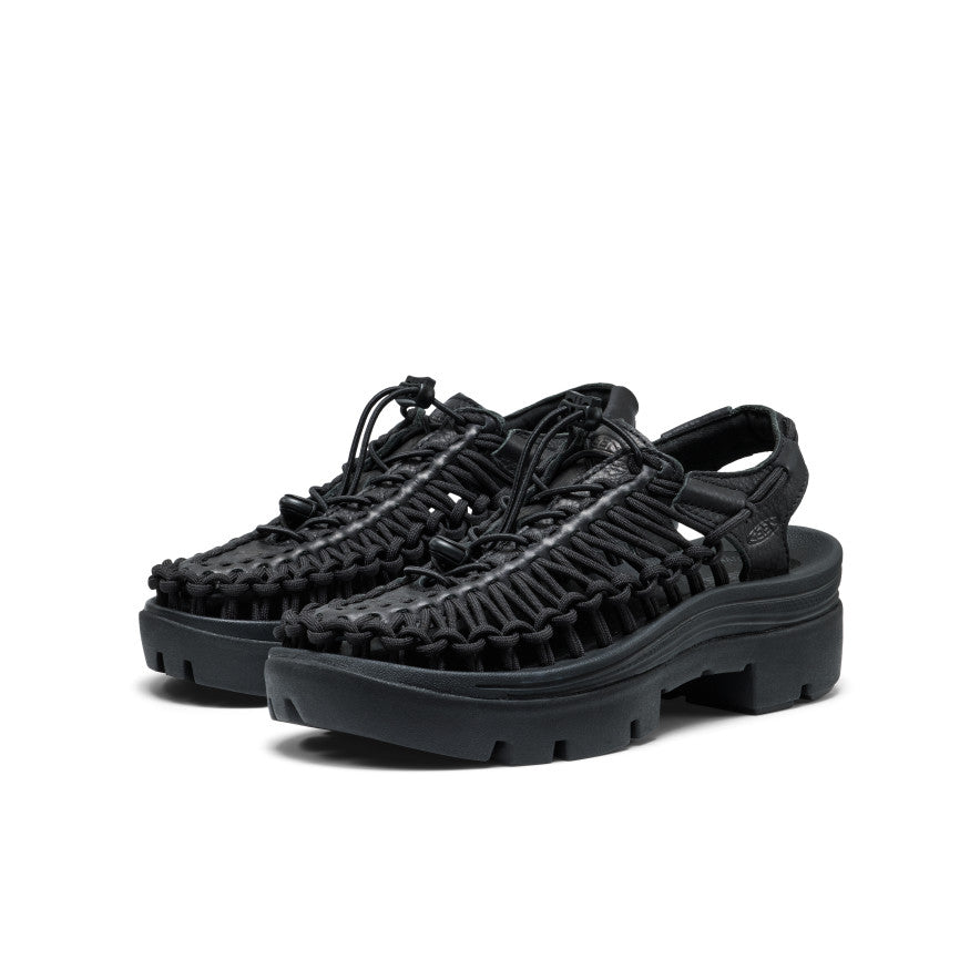 All Gender UNEEK PLT Sneaker  |  Black Smooth Lea